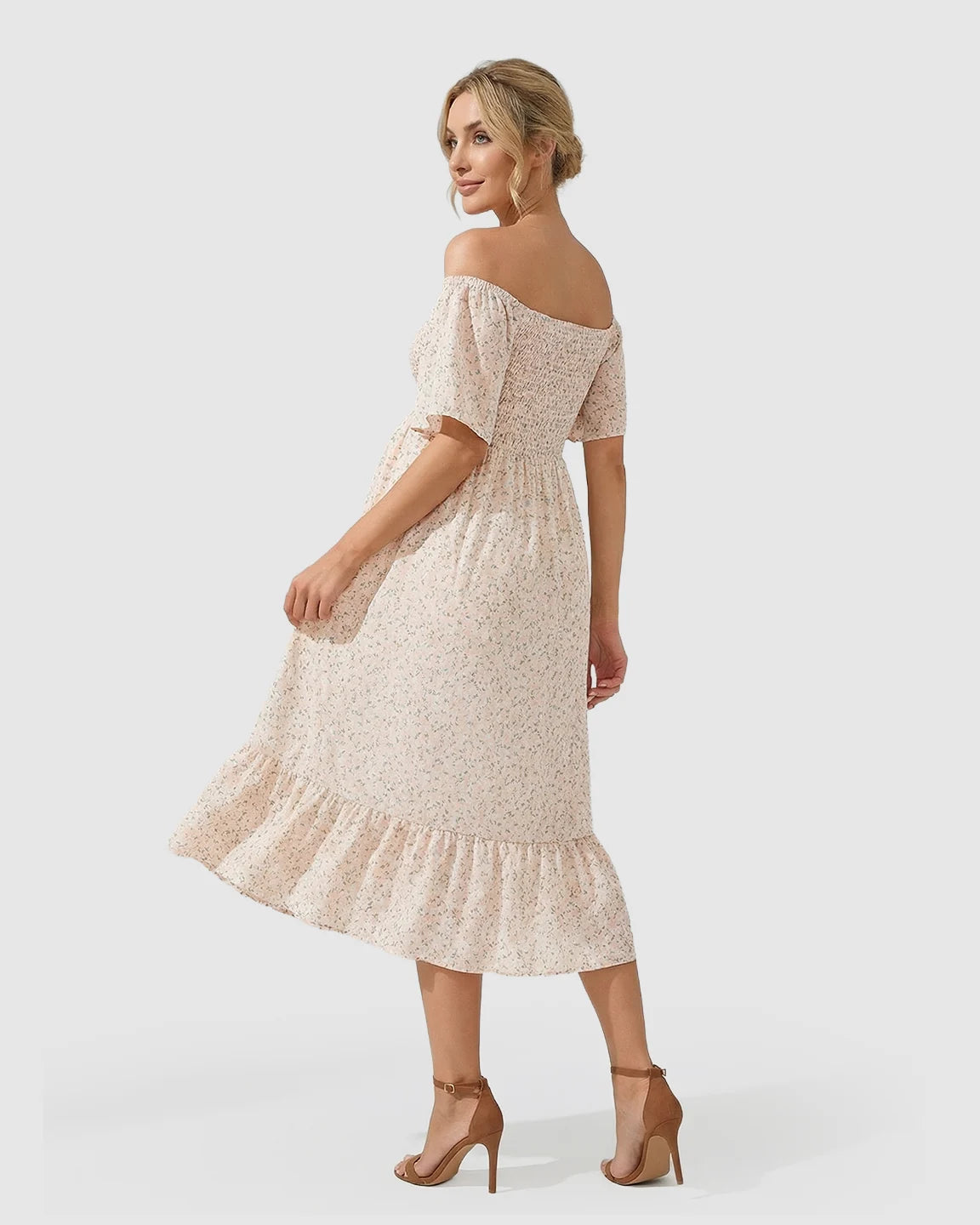 Flutter Sleeve A-Line Maternity Summer Dress