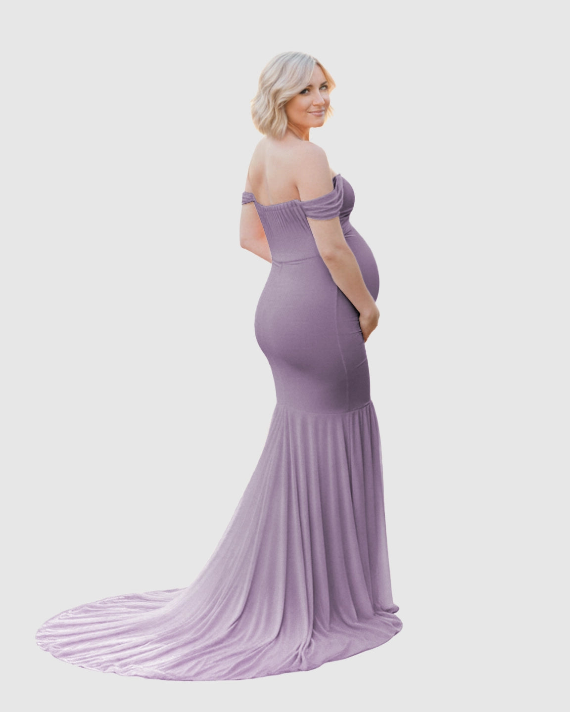 Off-Shoulder Mermaid Maternity Photoshoot Gown