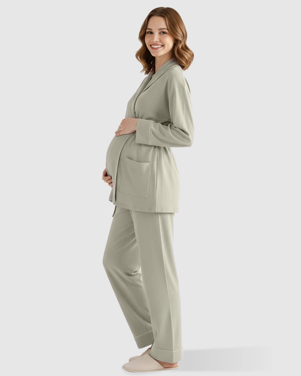 Soft Cotton Wrap Adjustable Waist Loungewear Set