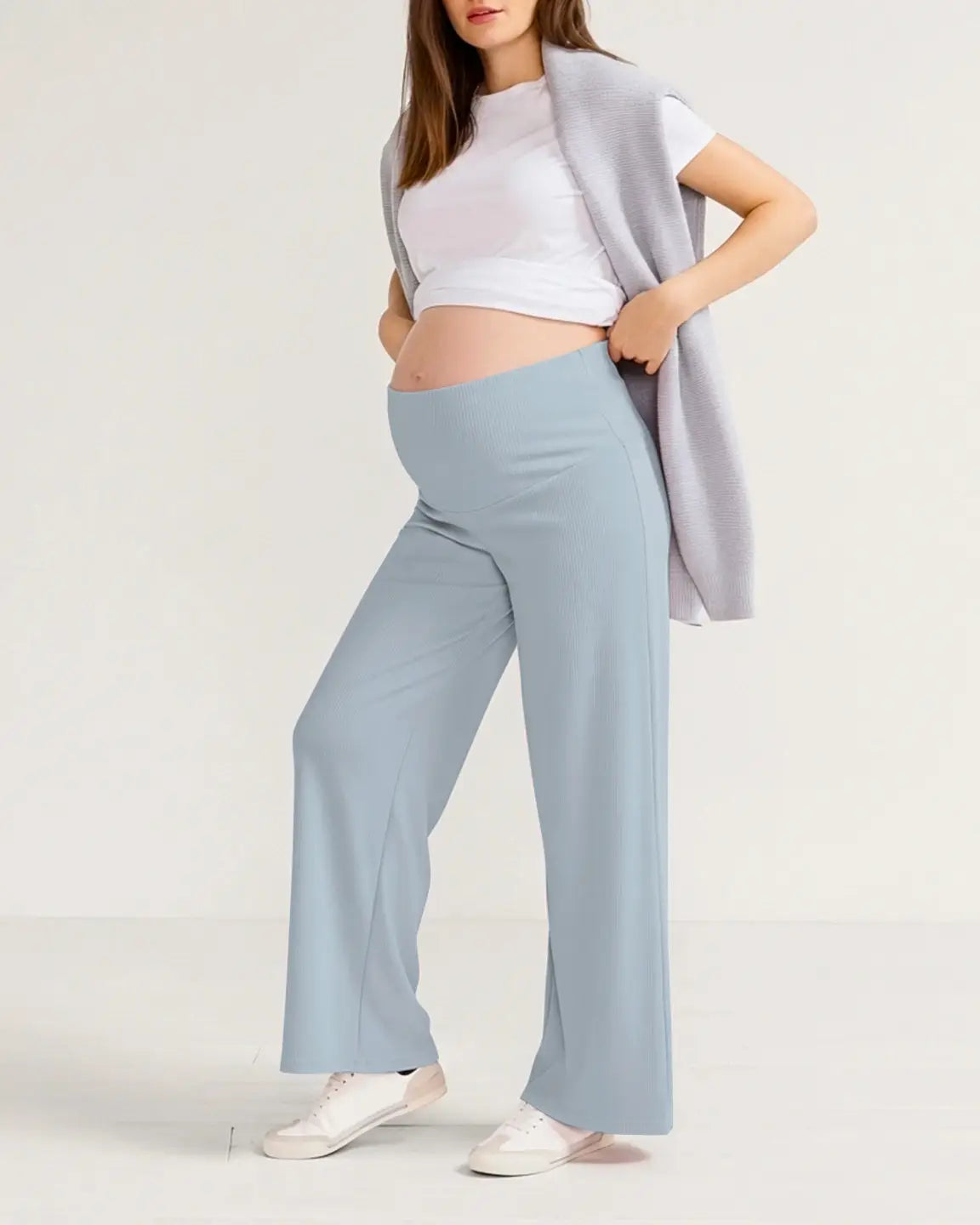 Soft Wide-Leg Stretch Maternity Pants