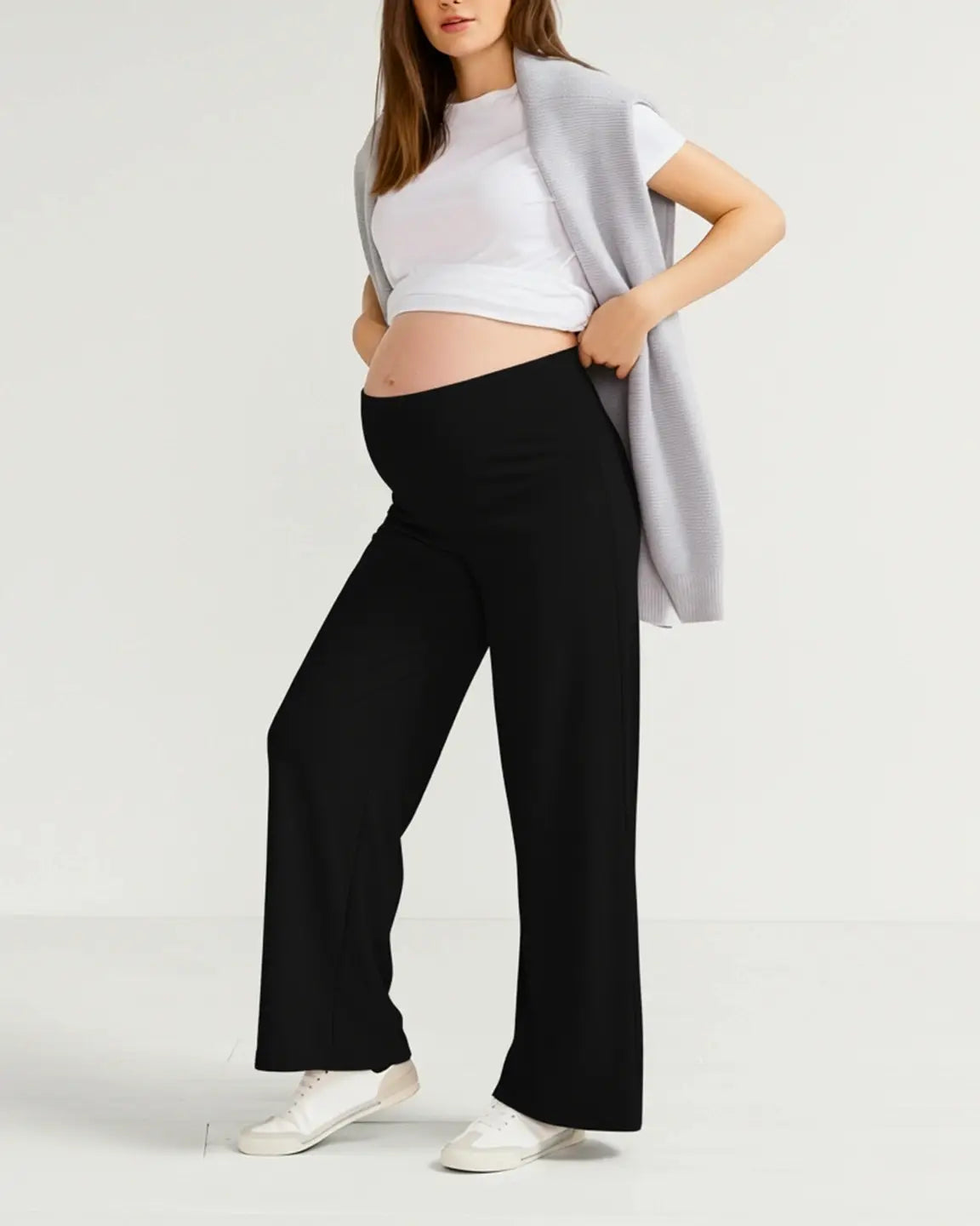 Soft Wide-Leg Stretch Maternity Pants