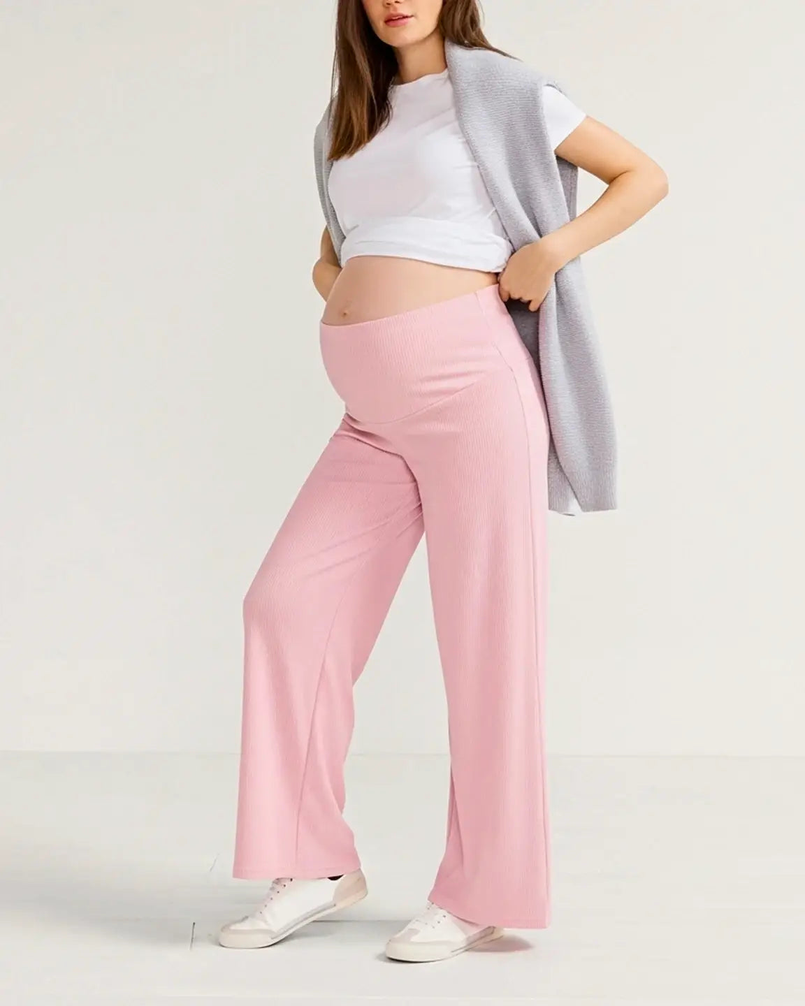 Soft Wide-Leg Stretch Maternity Pants