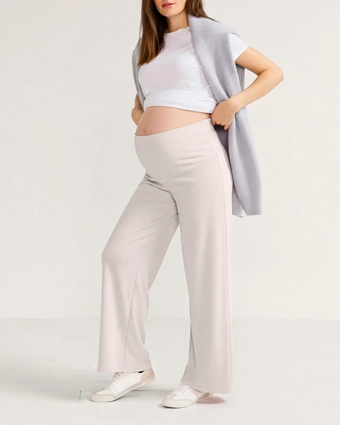 Soft Wide-Leg Stretch Maternity Pants