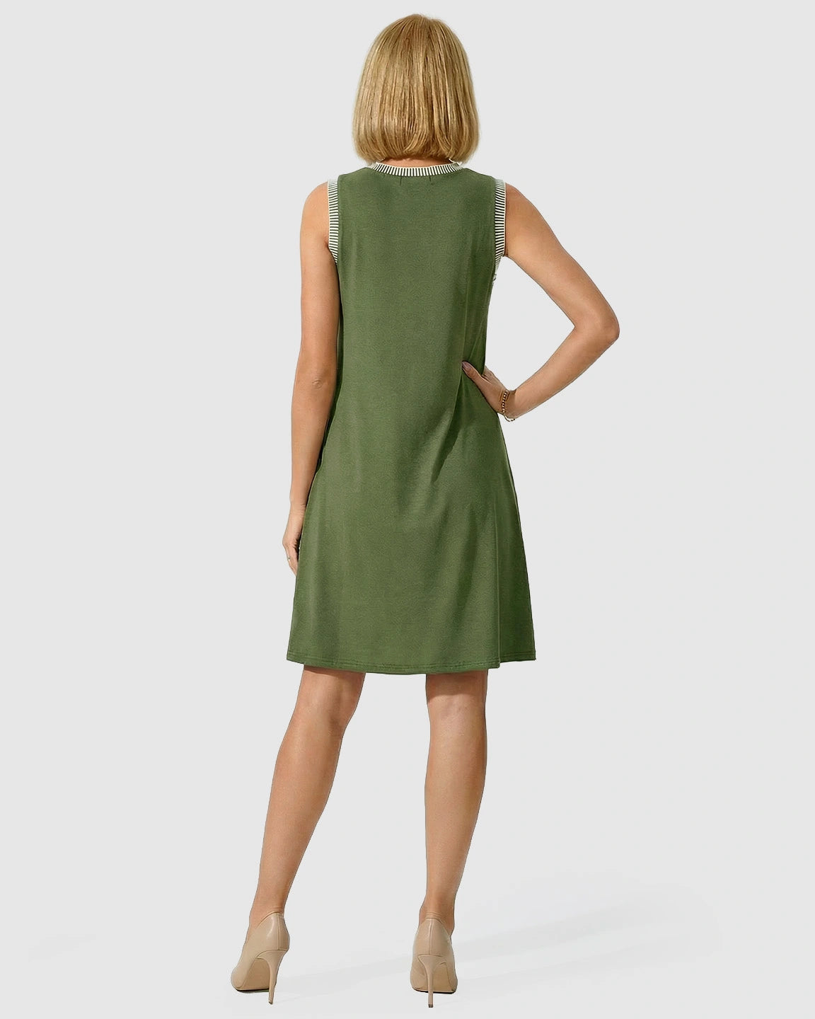 Sleeveless Mid-Waist Umbrella Skirt Maternity Dress