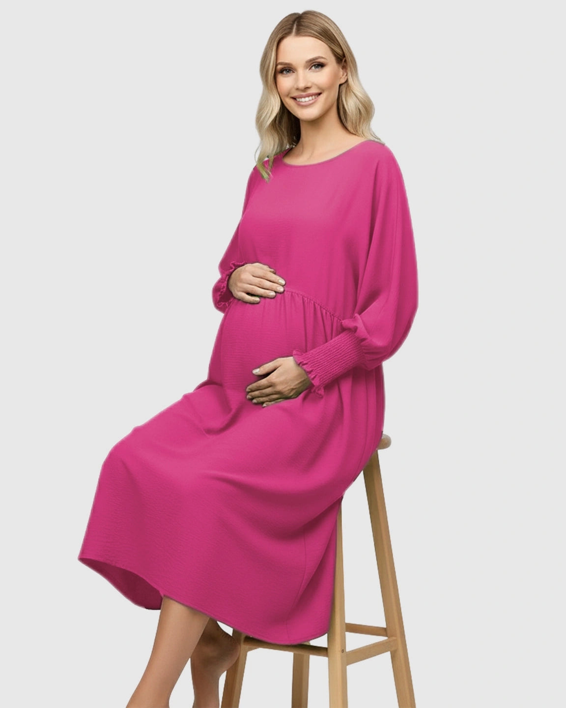 Flowy Smocked Sleeve Casual Dress