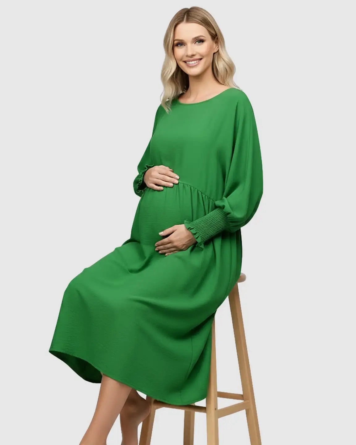 Flowy Smocked Sleeve Casual Dress