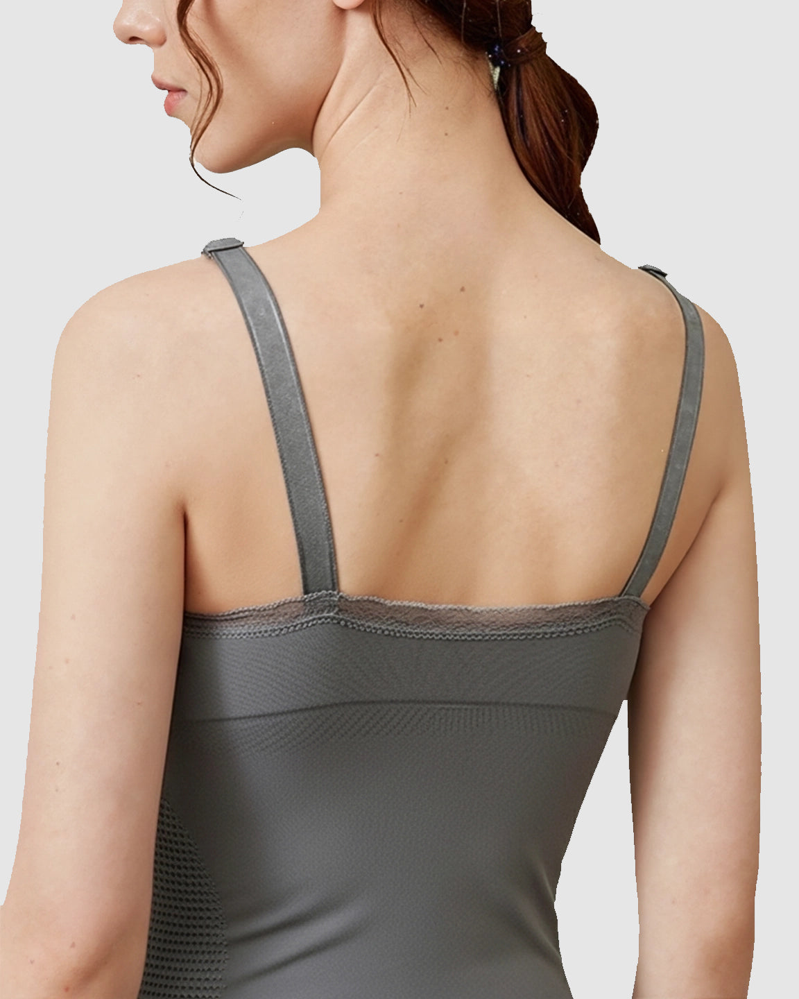 Seamless Lace-Trim V-Neck Nursing Cami