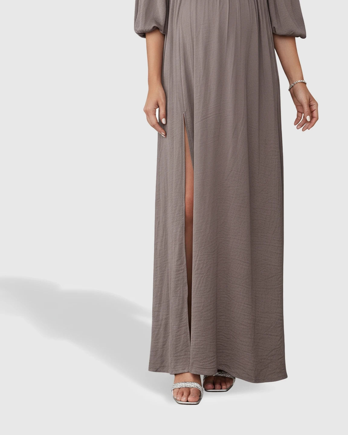 Off-Shoulder Elegant Maternity Maxi Dress