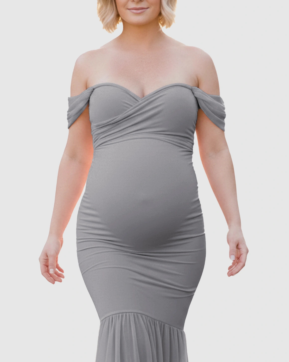 Off-Shoulder Mermaid Maternity Photoshoot Gown