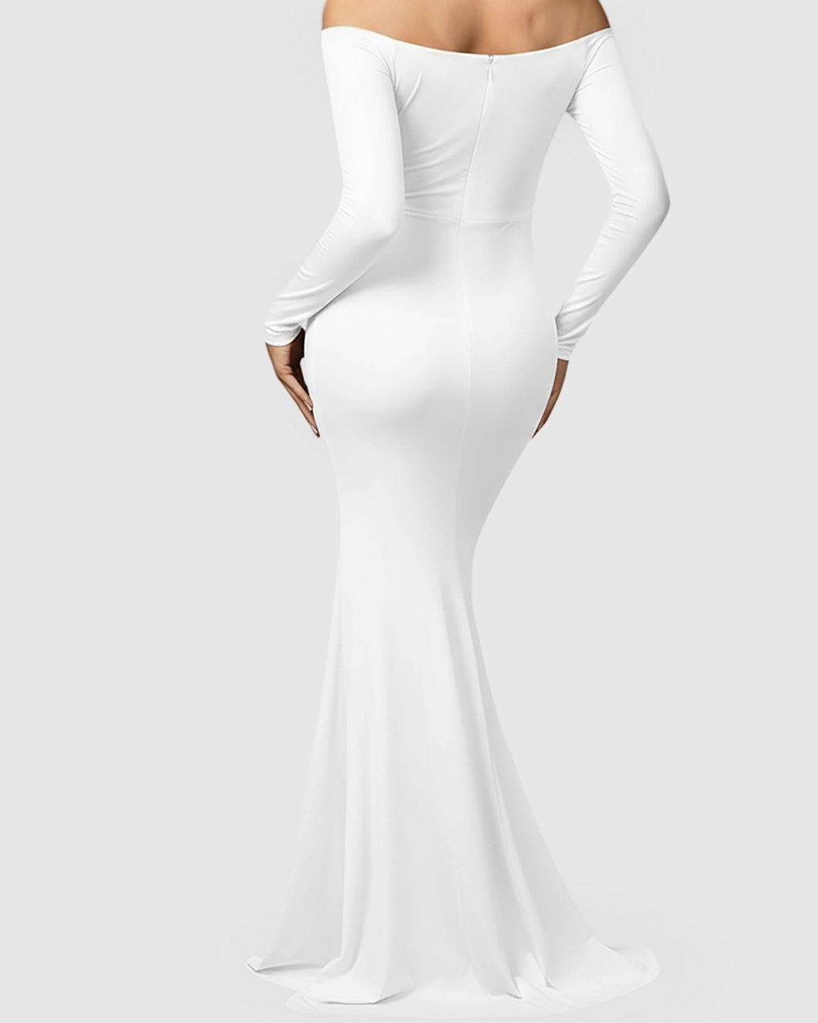 Off-Shoulder Bump Reveal Maternity Photoshoot Gown