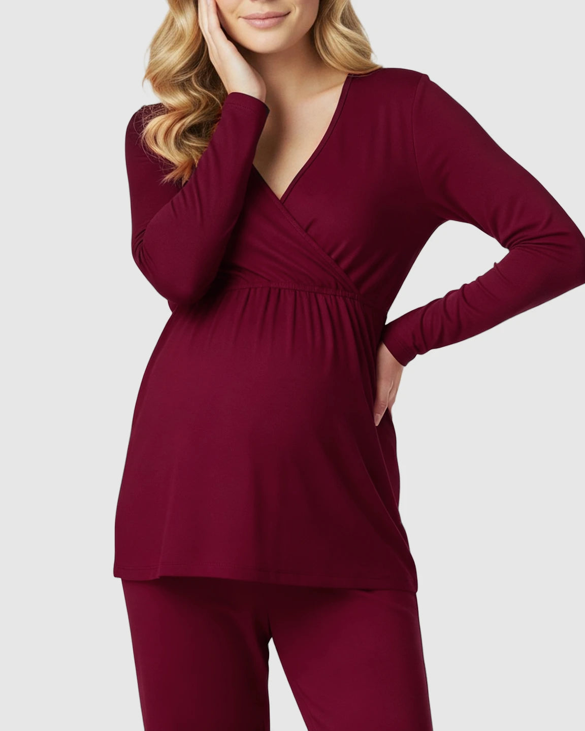 Classic V-Neck Long Sleeve Top and Trouser Lounge Set