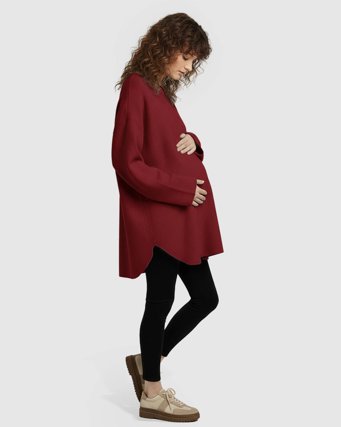 Cozy Woolen Loose-Fit Maternity Sweater