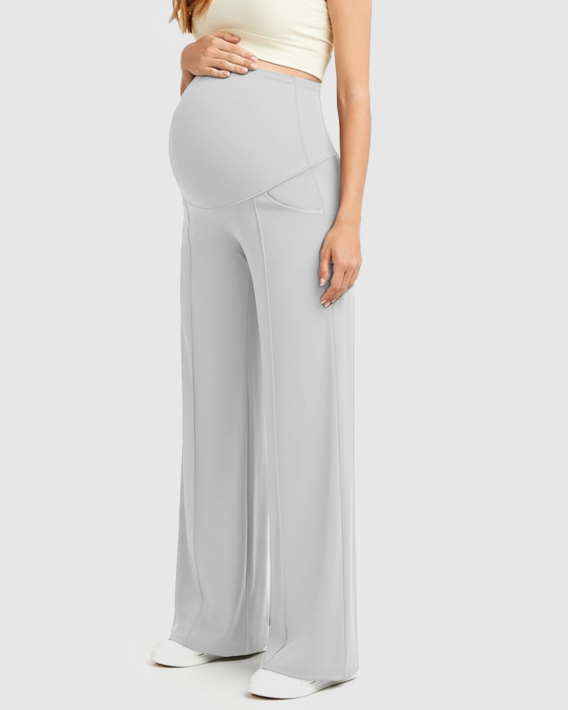 High Waist Maternity Pants With Relaxed Fit