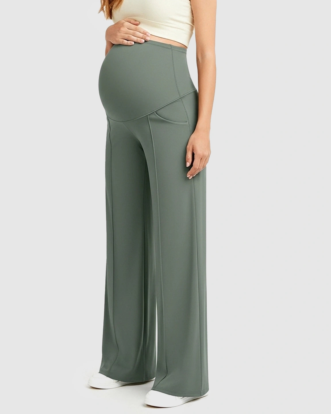 High Waist Maternity Pants With Relaxed Fit