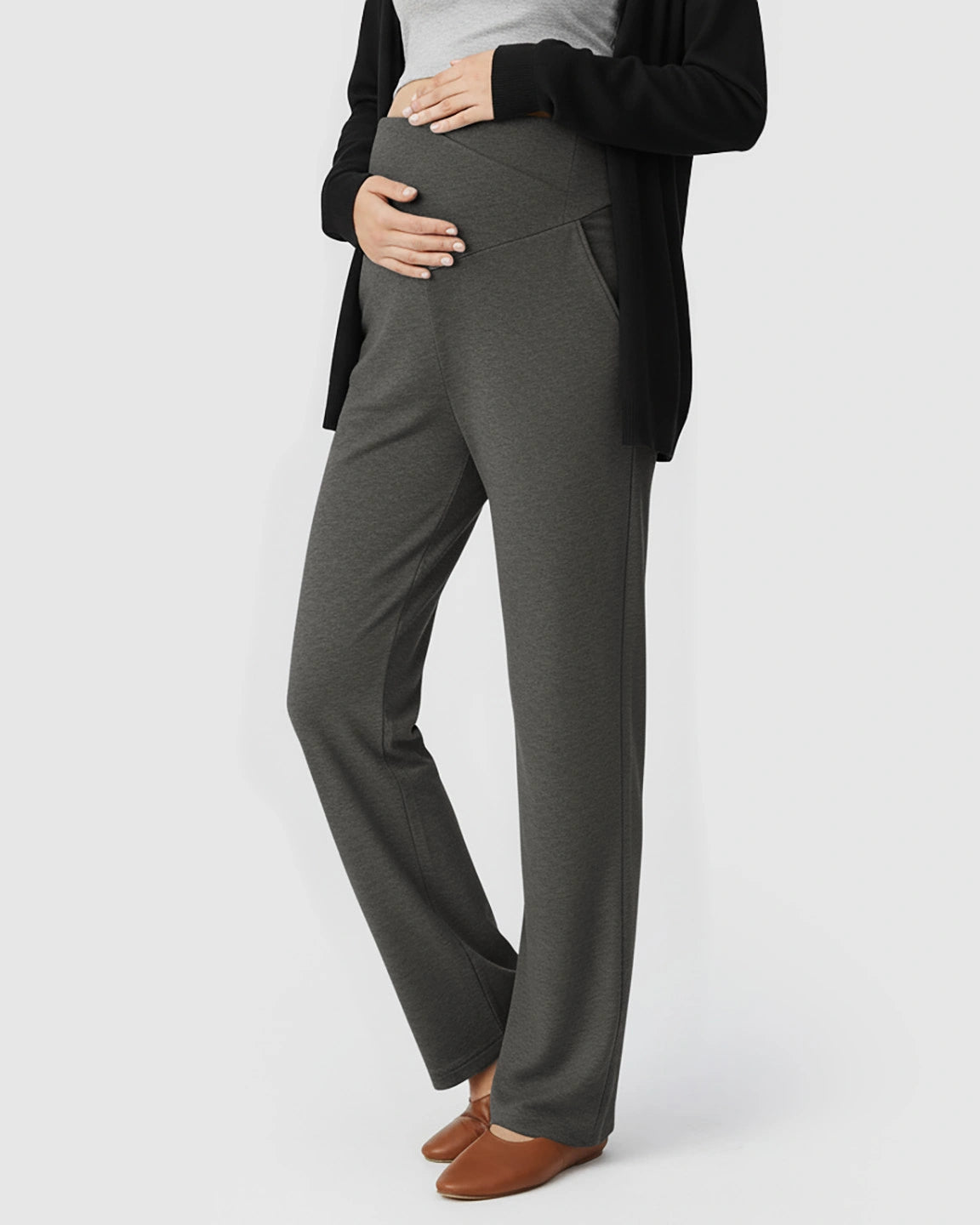 Crossover Waist Wide-Leg Maternity Lounge Pants