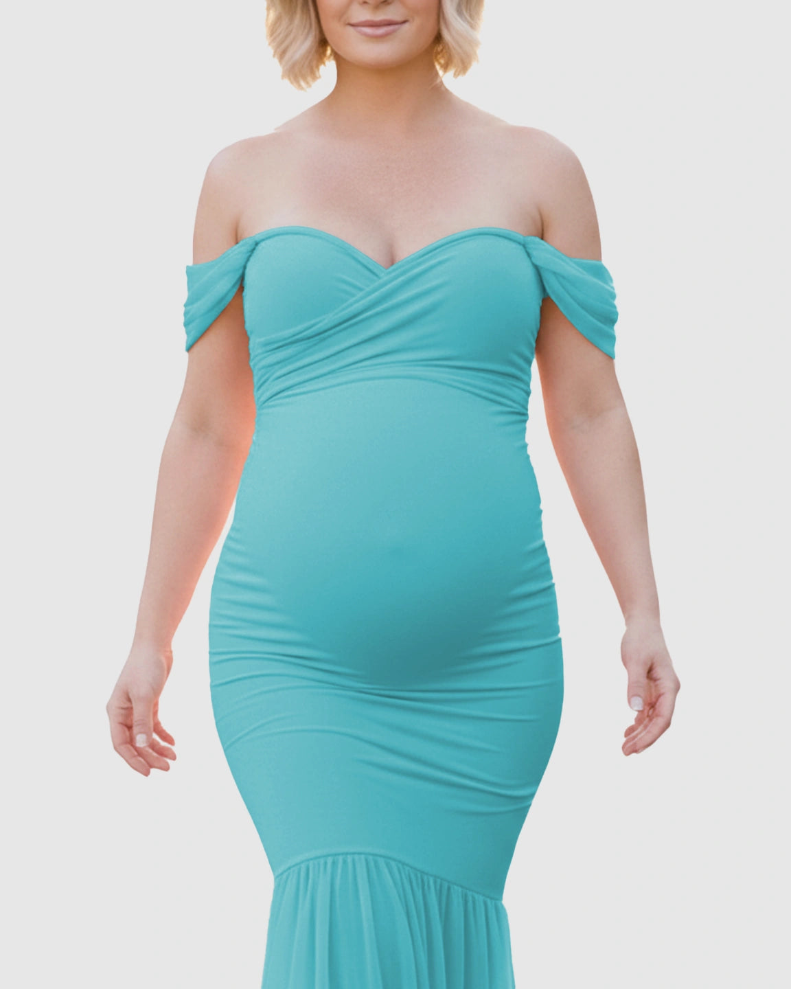 Off-Shoulder Mermaid Maternity Photoshoot Gown