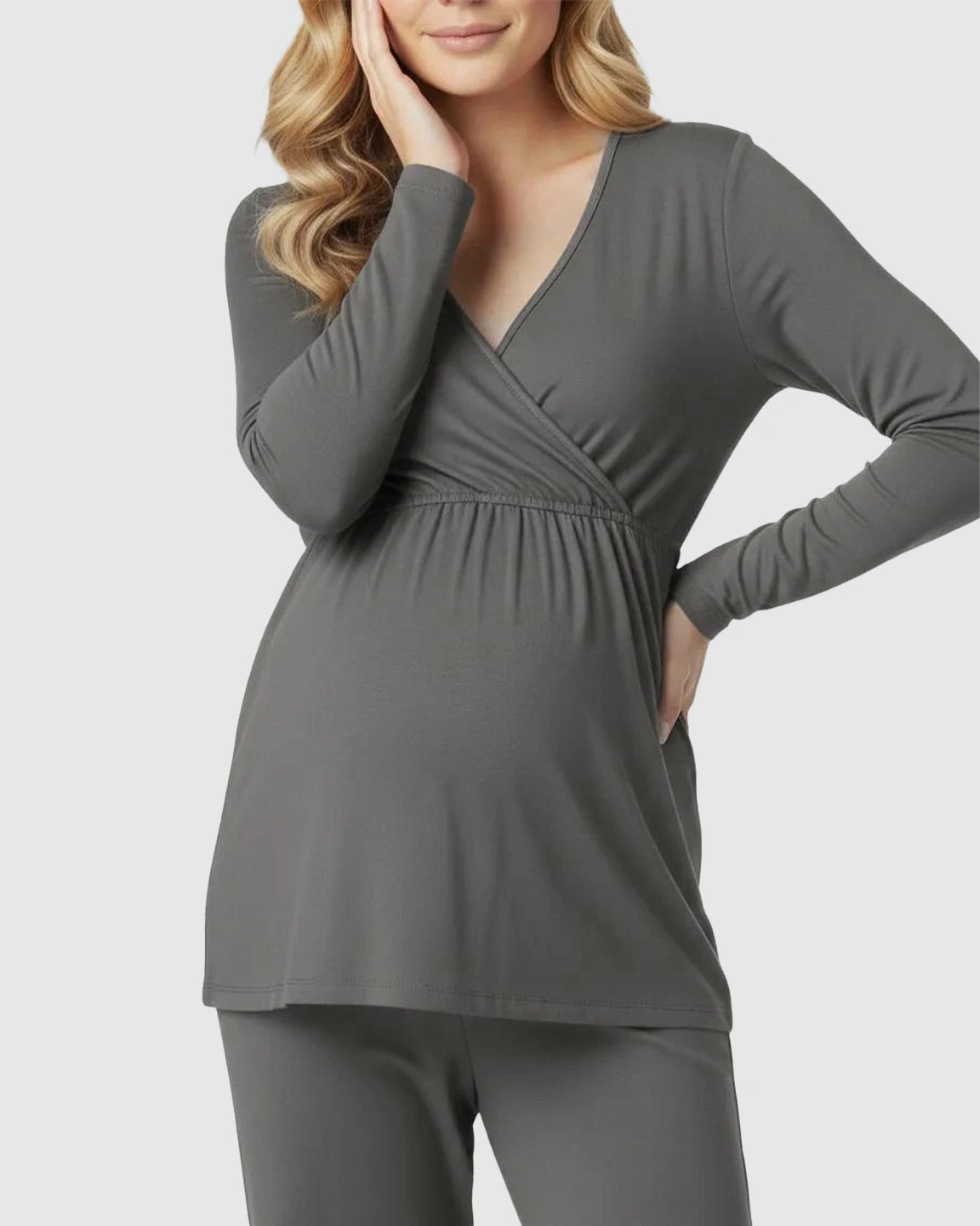 Classic V-Neck Long Sleeve Top and Trouser Lounge Set