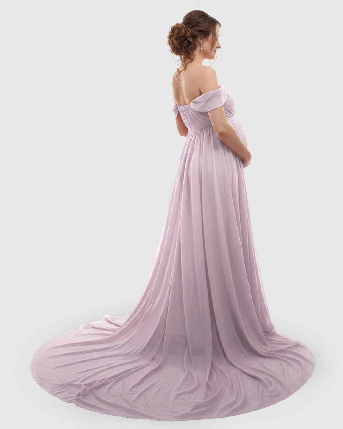 Off-Shoulder Dreamy Maternity Photography Gown