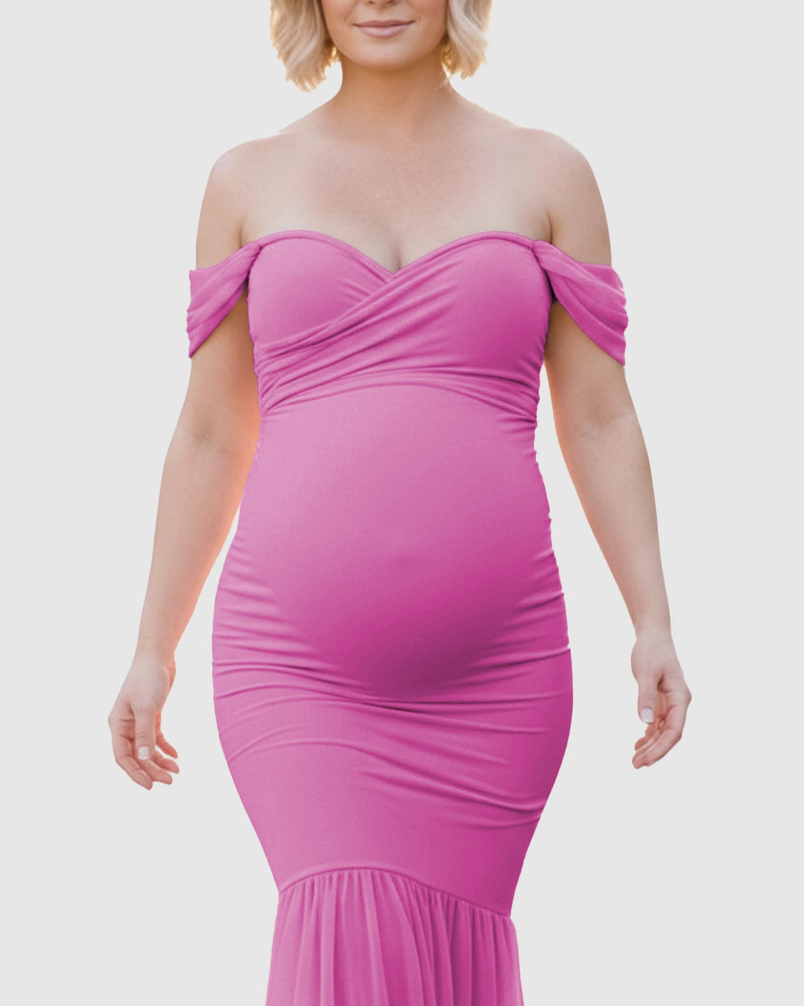 Off-Shoulder Mermaid Maternity Photoshoot Gown