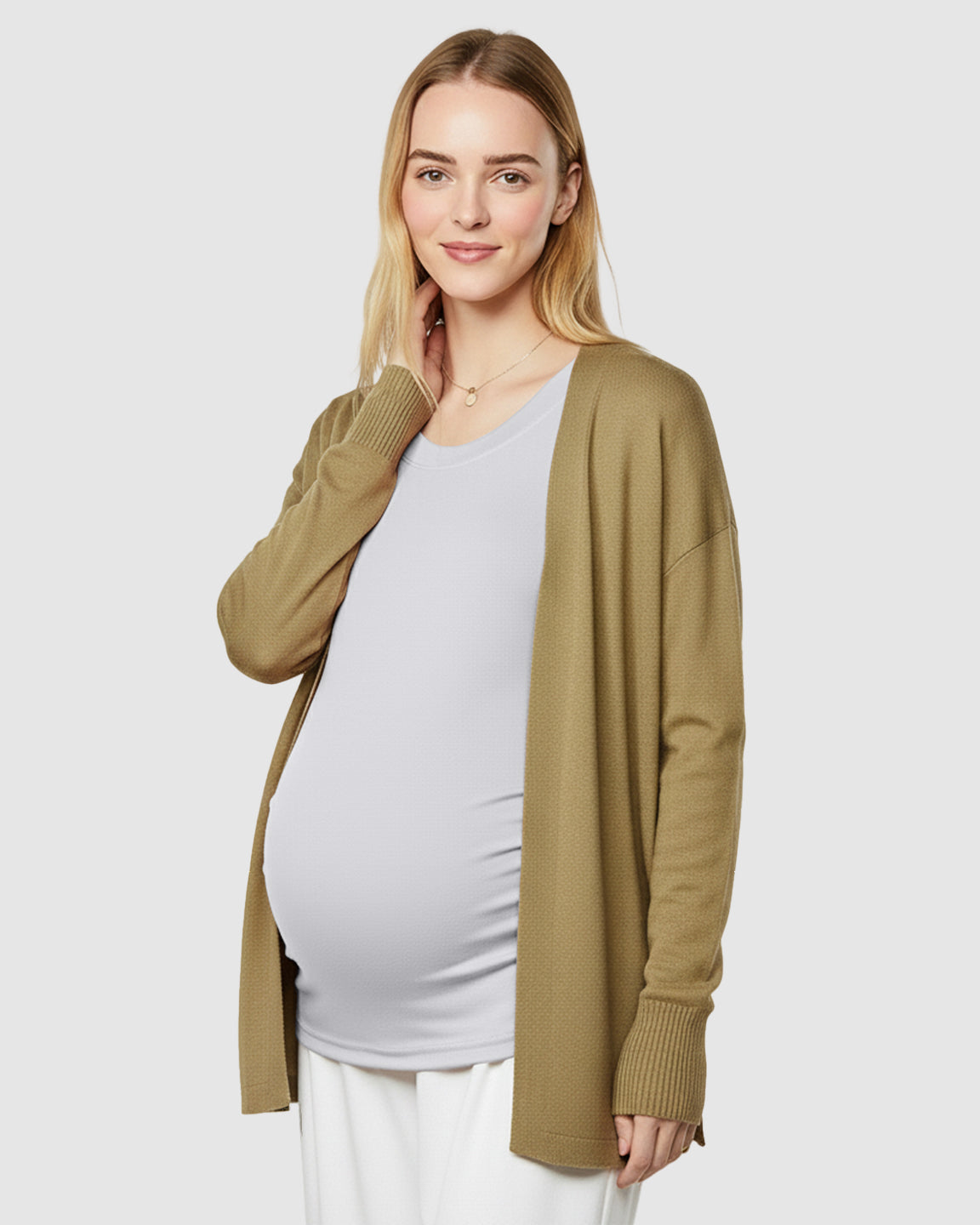Round Neck Long Sleeve Thermal Maternity Top