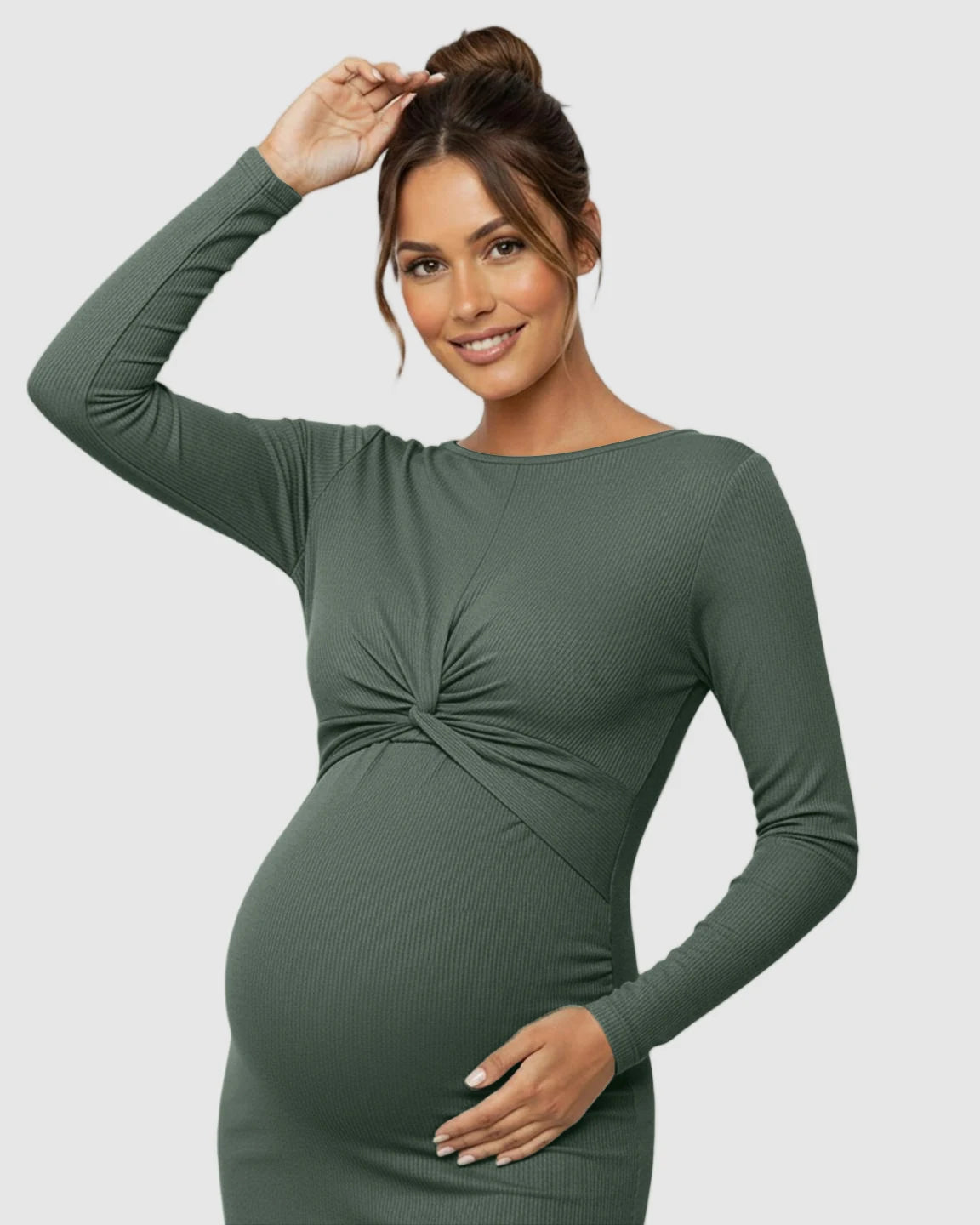 Twist-Front Bodycon Maternity Short Dress