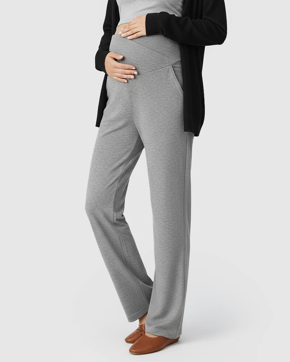 Crossover Waist Wide-Leg Maternity Lounge Pants