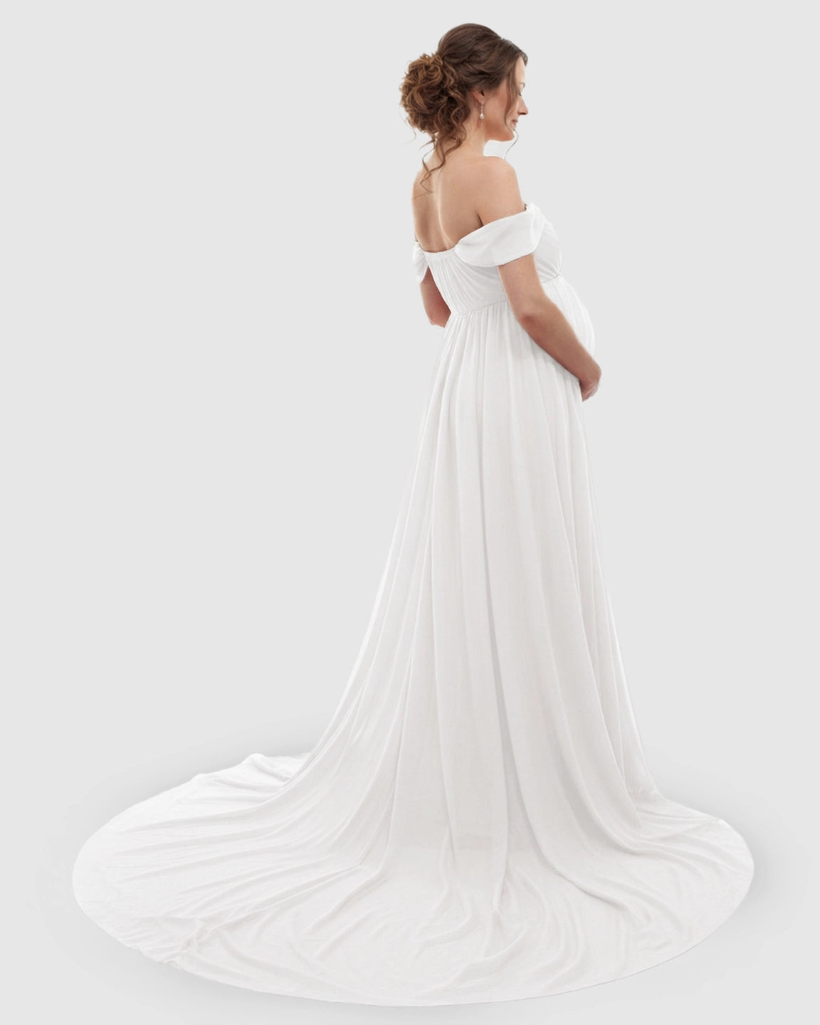 Off-Shoulder Dreamy Maternity Photography Gown