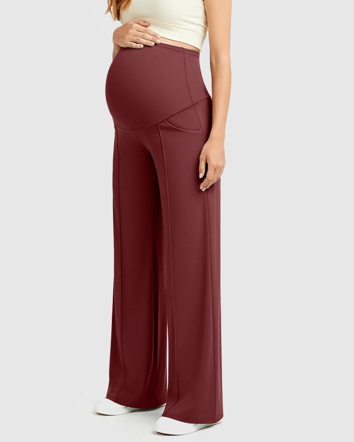 High Waist Maternity Pants With Relaxed Fit