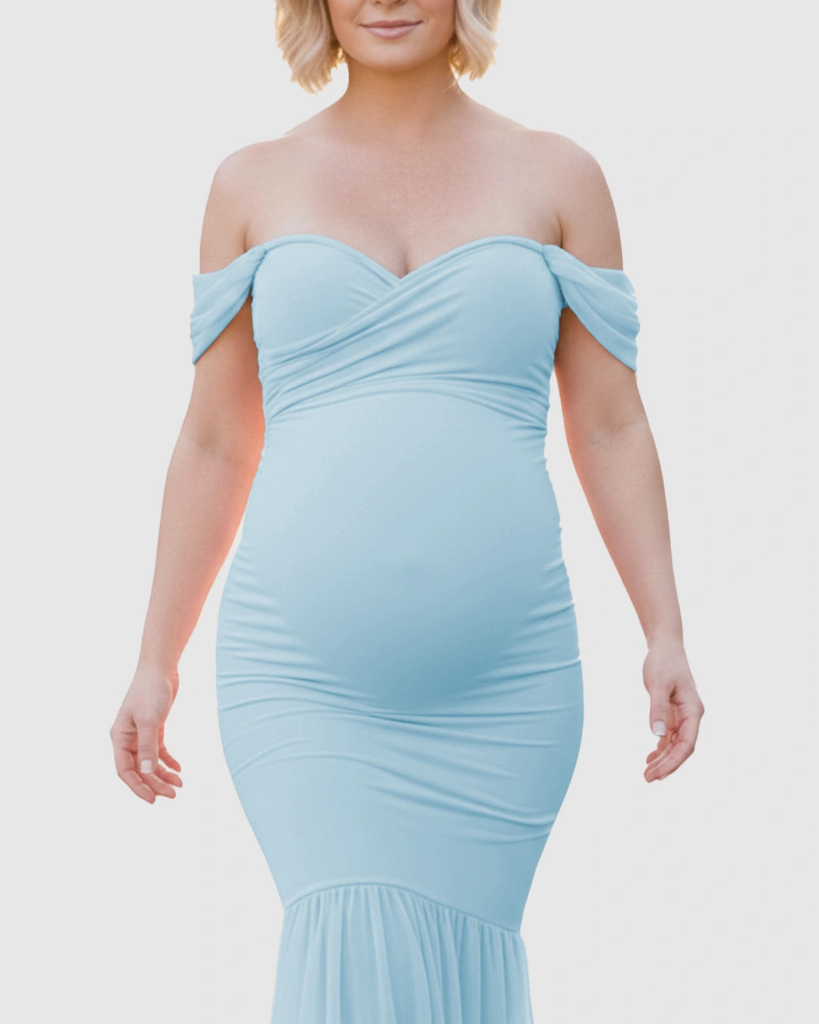Off-Shoulder Mermaid Maternity Photoshoot Gown