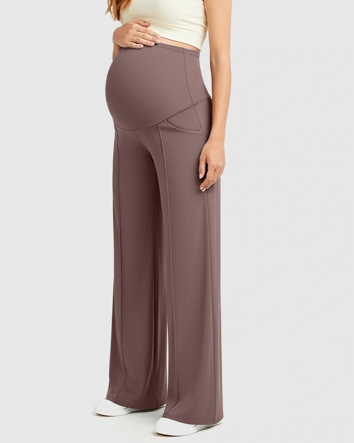 High Waist Maternity Pants With Relaxed Fit