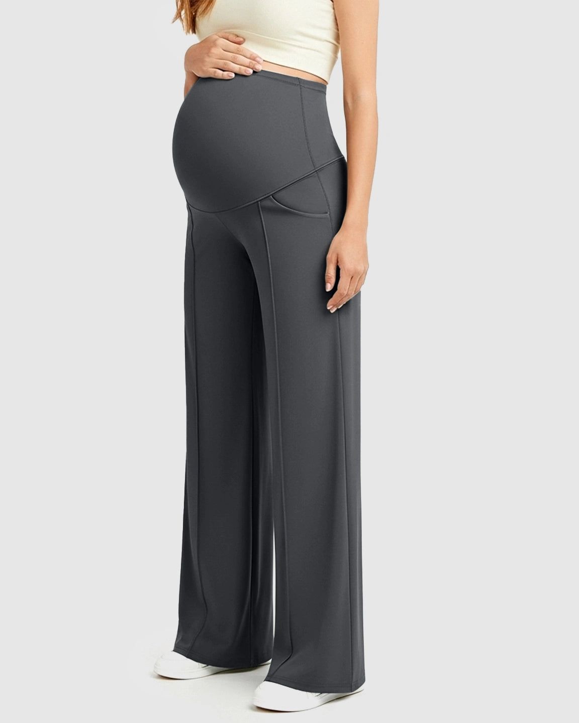 High Waist Maternity Pants With Relaxed Fit