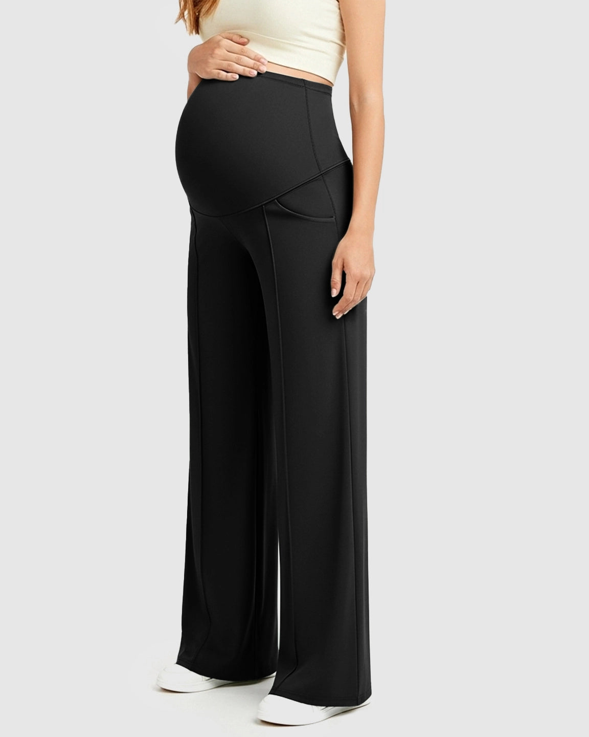 High Waist Maternity Pants With Relaxed Fit