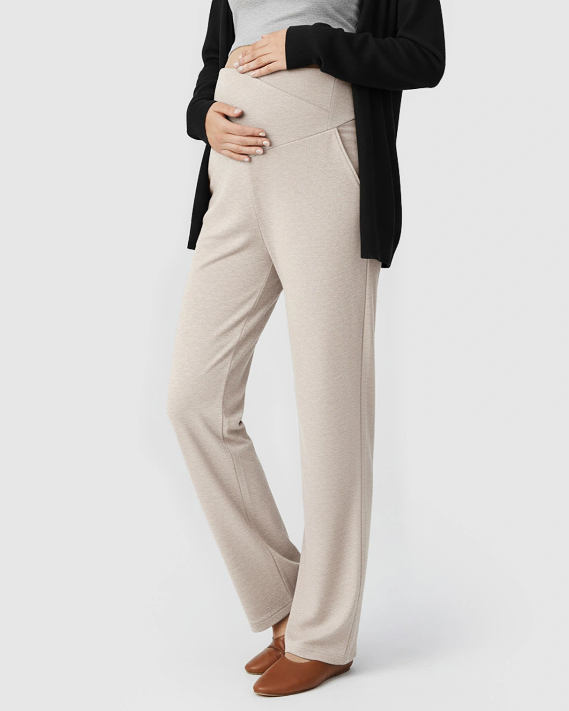 Crossover Waist Wide-Leg Maternity Lounge Pants