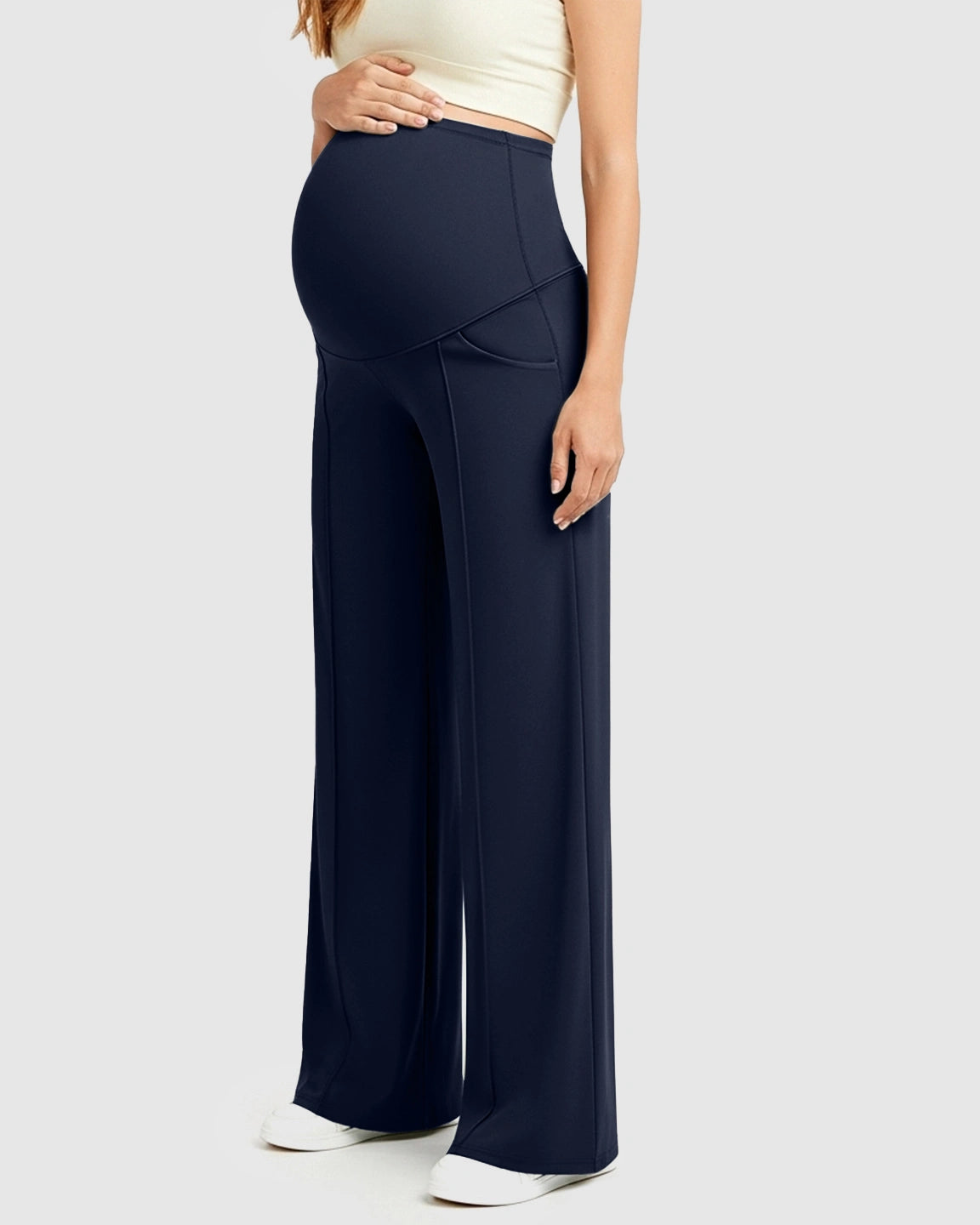 High Waist Maternity Pants With Relaxed Fit