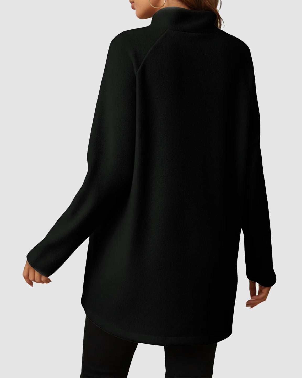 Half-Zip Long Sleeve Maternity Top