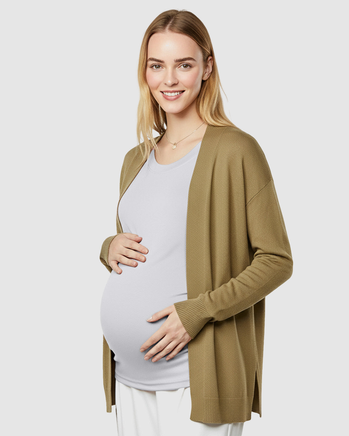 Round Neck Long Sleeve Thermal Maternity Top