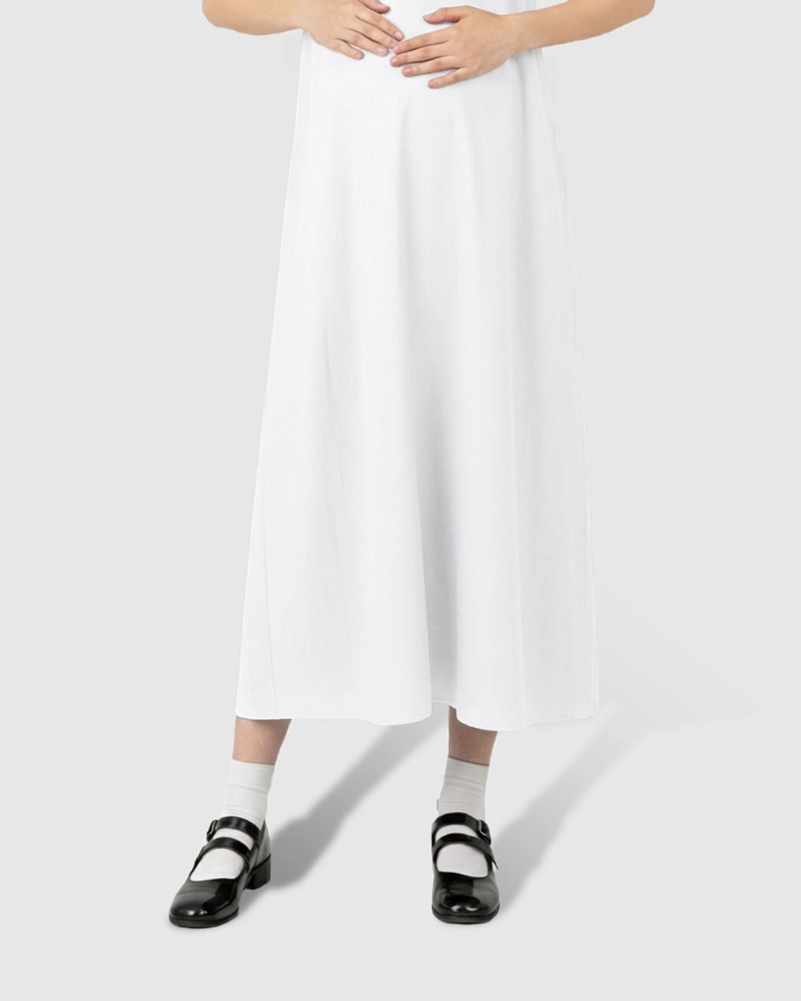 Short Puff Sleeve Casual Maternity Maxi Dress