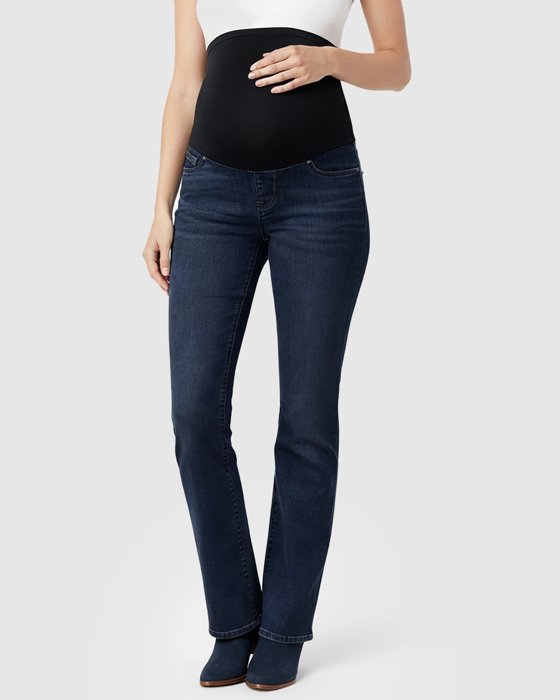 Classic High-Waist Flared-Leg Maternity Jeans