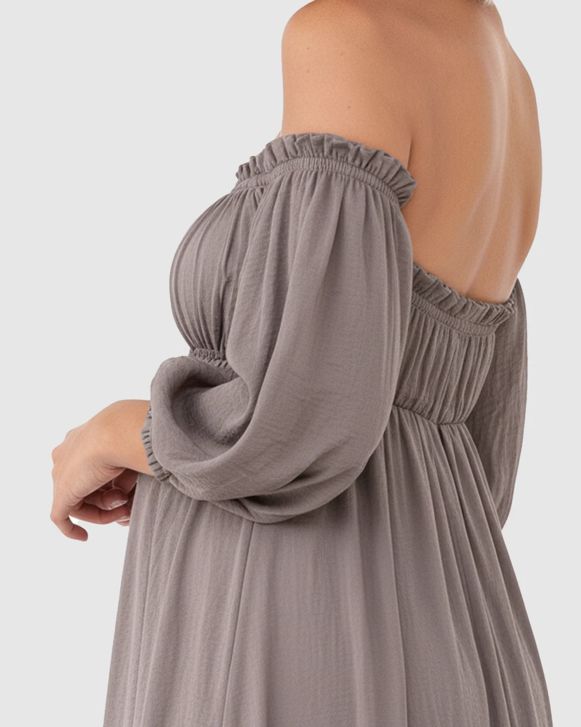 Off-Shoulder Elegant Maternity Maxi Dress