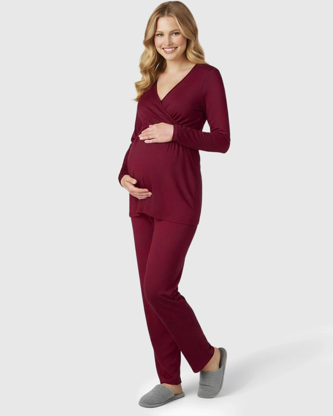 Classic V-Neck Long Sleeve Top and Trouser Lounge Set