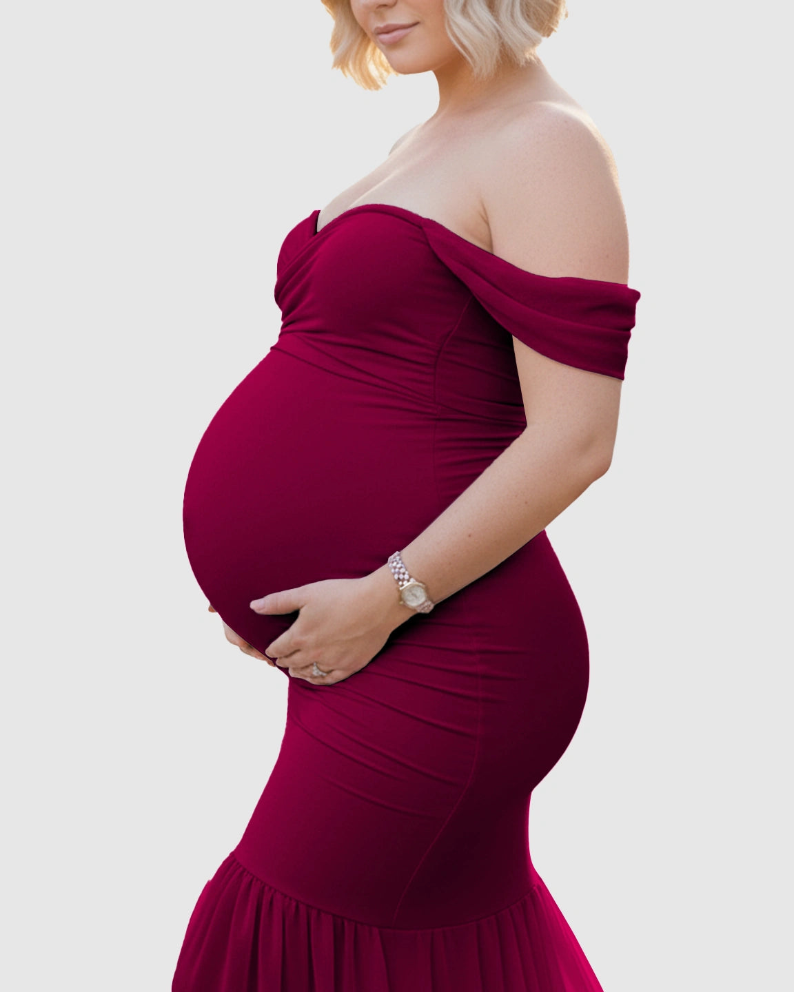 Off-Shoulder Mermaid Maternity Photoshoot Gown