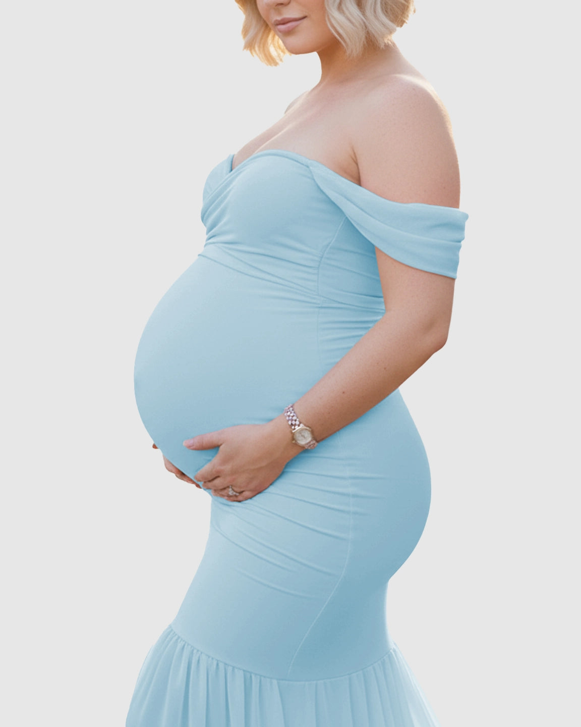 Off-Shoulder Mermaid Maternity Photoshoot Gown