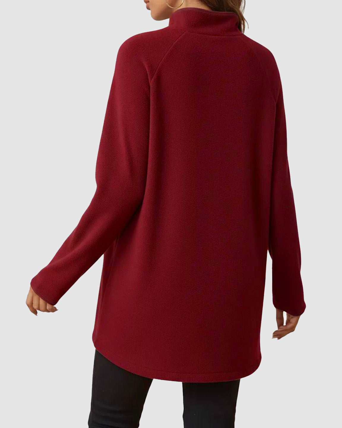 Half-Zip Long Sleeve Maternity Top