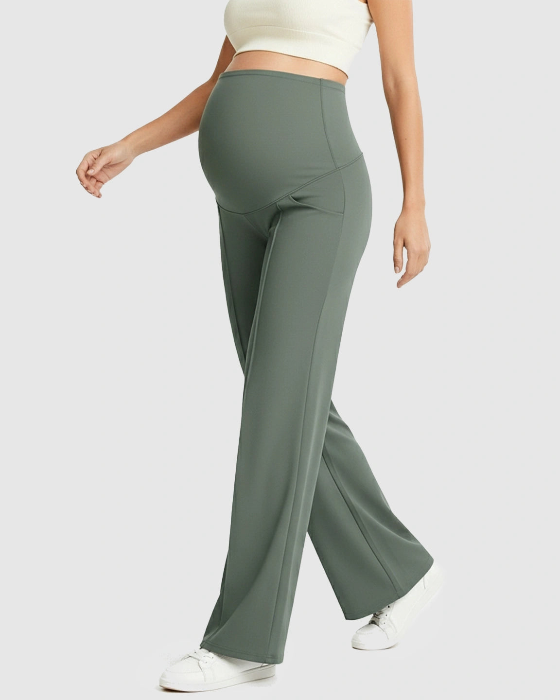 High Waist Maternity Pants With Relaxed Fit