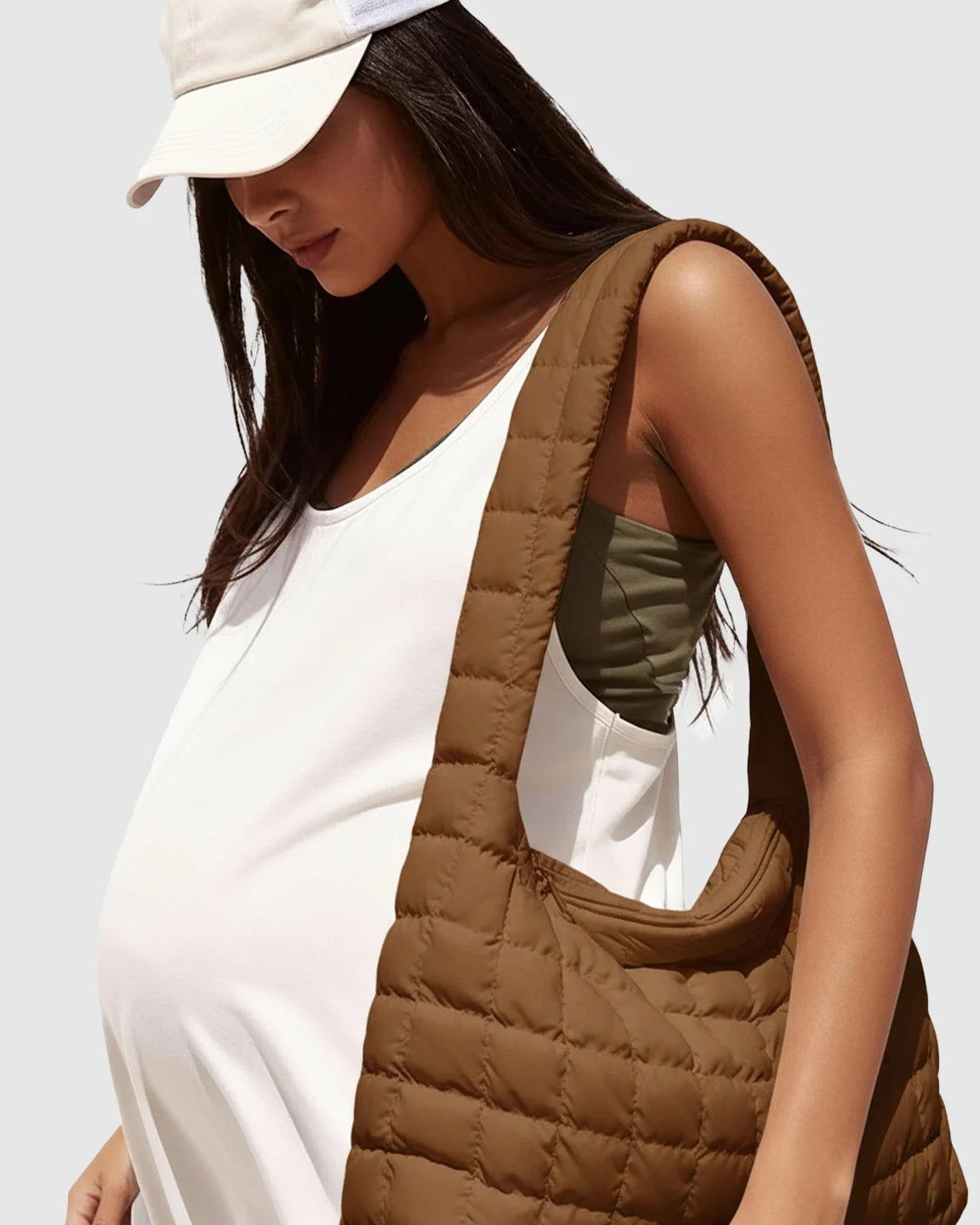 Plush Quilted Diaper Bag