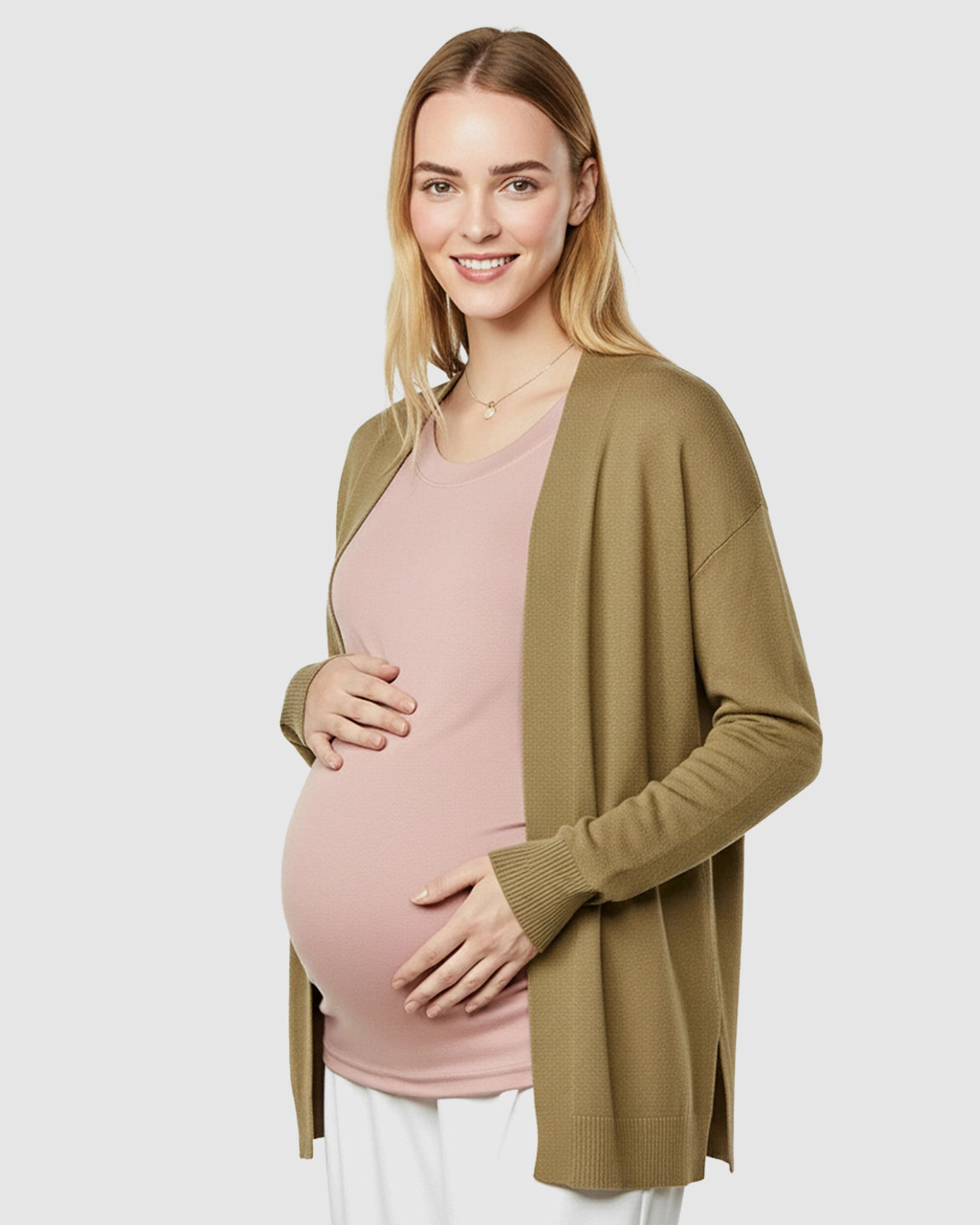 Round Neck Long Sleeve Thermal Maternity Top