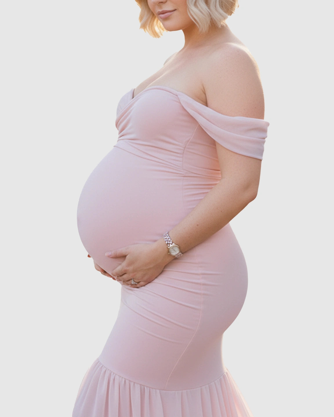 Off-Shoulder Mermaid Maternity Photoshoot Gown