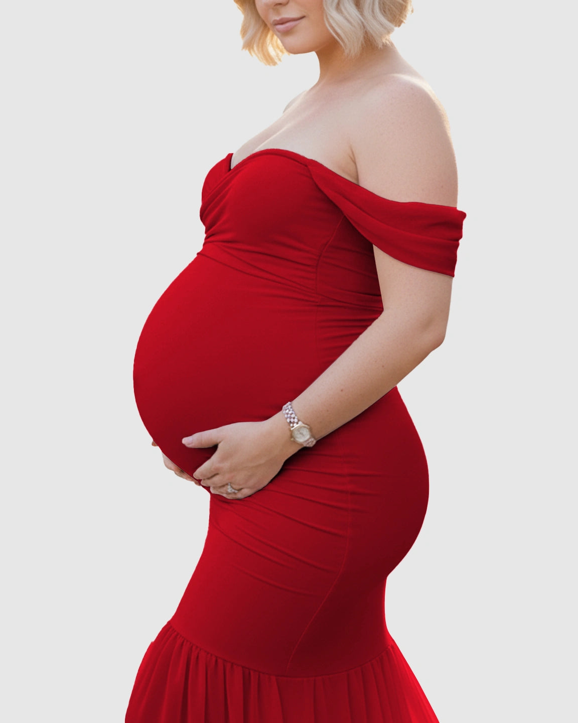 Off-Shoulder Mermaid Maternity Photoshoot Gown