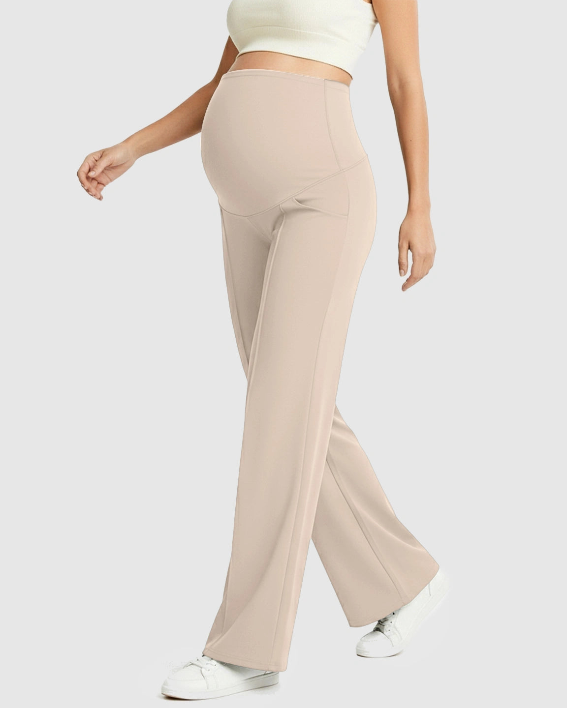 High Waist Maternity Pants With Relaxed Fit