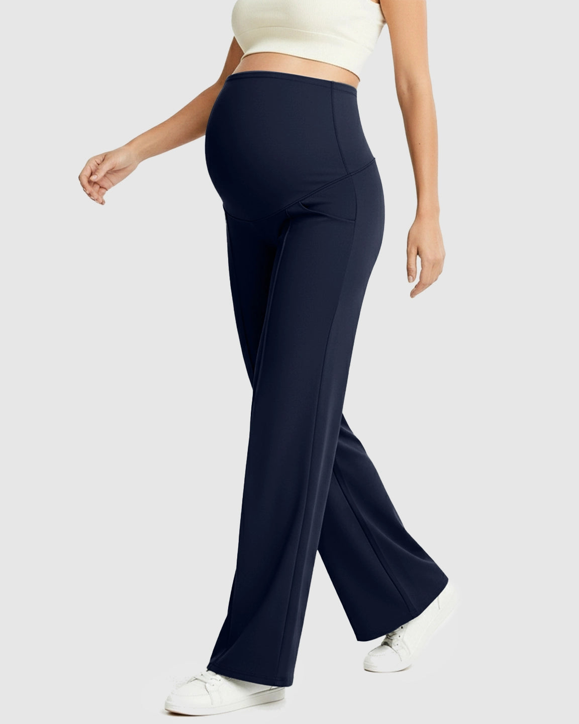 High Waist Maternity Pants With Relaxed Fit